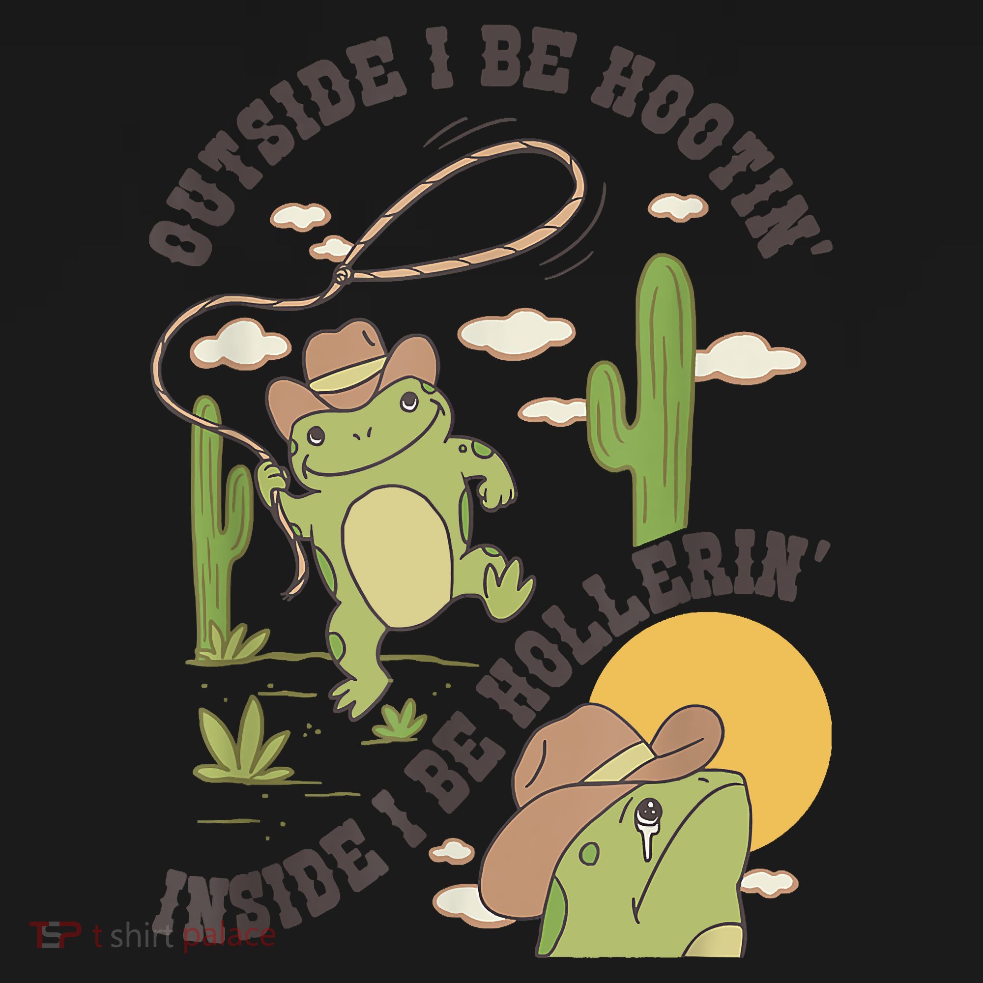 Outside I Be Hootin Inside I Be Hollerins Frog Backpack