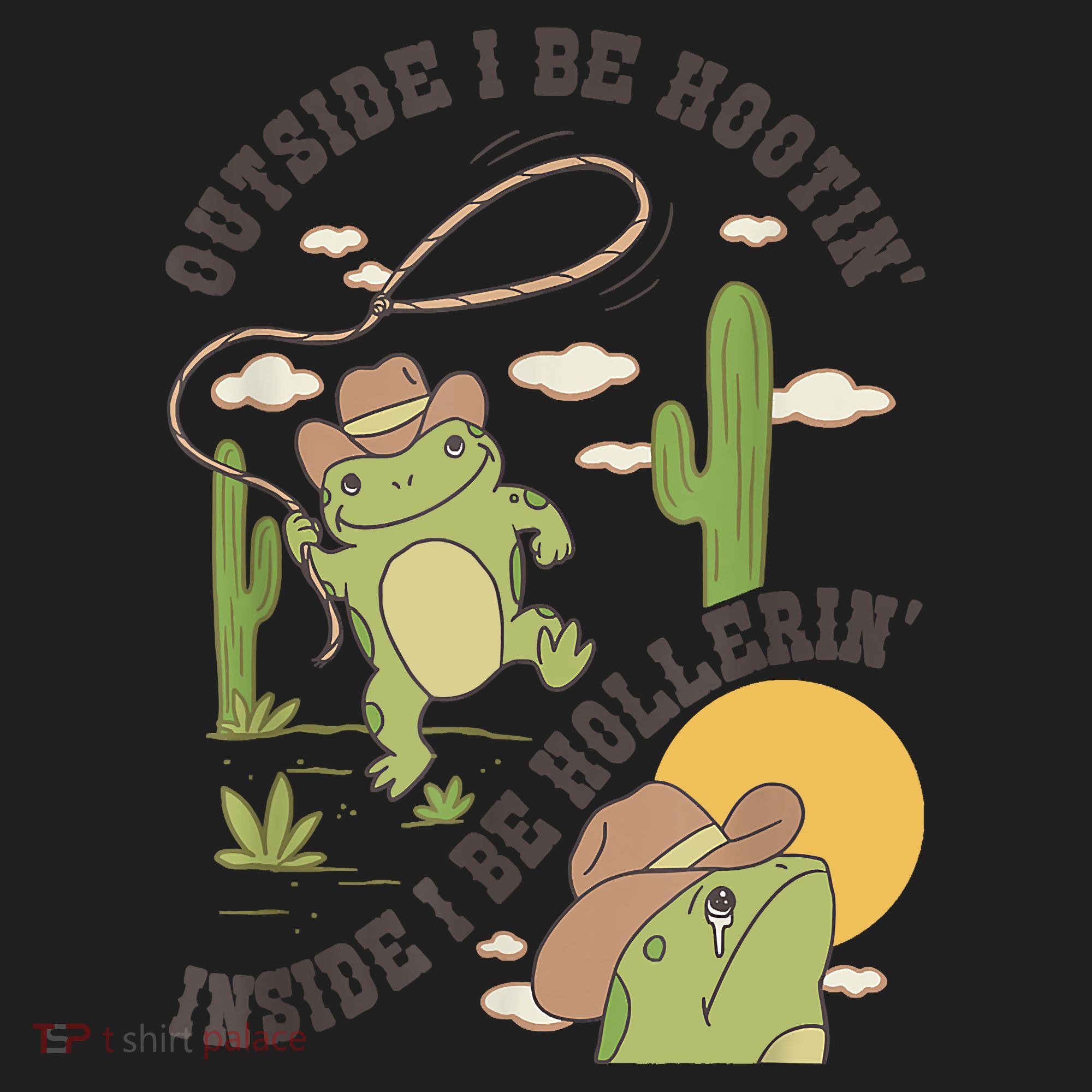 Outside I Be Hootin Inside I Be Hollerins Frog Tumbler