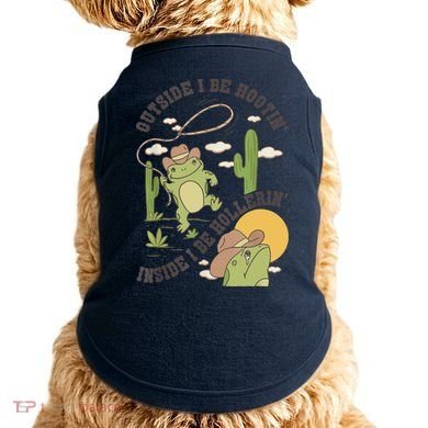 Outside I Be Hootin Inside I Be Hollerins Frog Doggie Tank