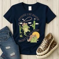Outside I Be Hootin Inside I Be Hollerins Frog Women's T-Shirt thumb 3