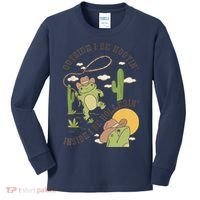 Outside I Be Hootin Inside I Be Hollerins Frog Kids Long Sleeve Shirt thumb 0