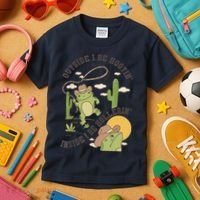 Outside I Be Hootin Inside I Be Hollerins Frog Kids T-Shirt thumb 3