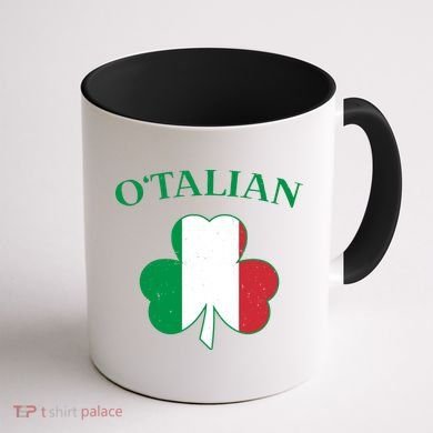 O Italian Clover St Patrick's Day Coffee Mug back