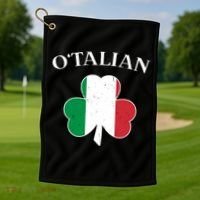 O Italian Clover St Patrick's Day Golf Towel thumb 1