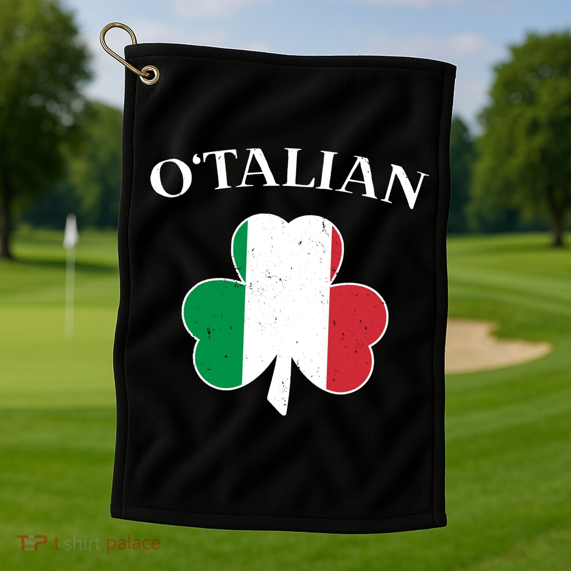 O Italian Clover St Patrick's Day Golf Towel