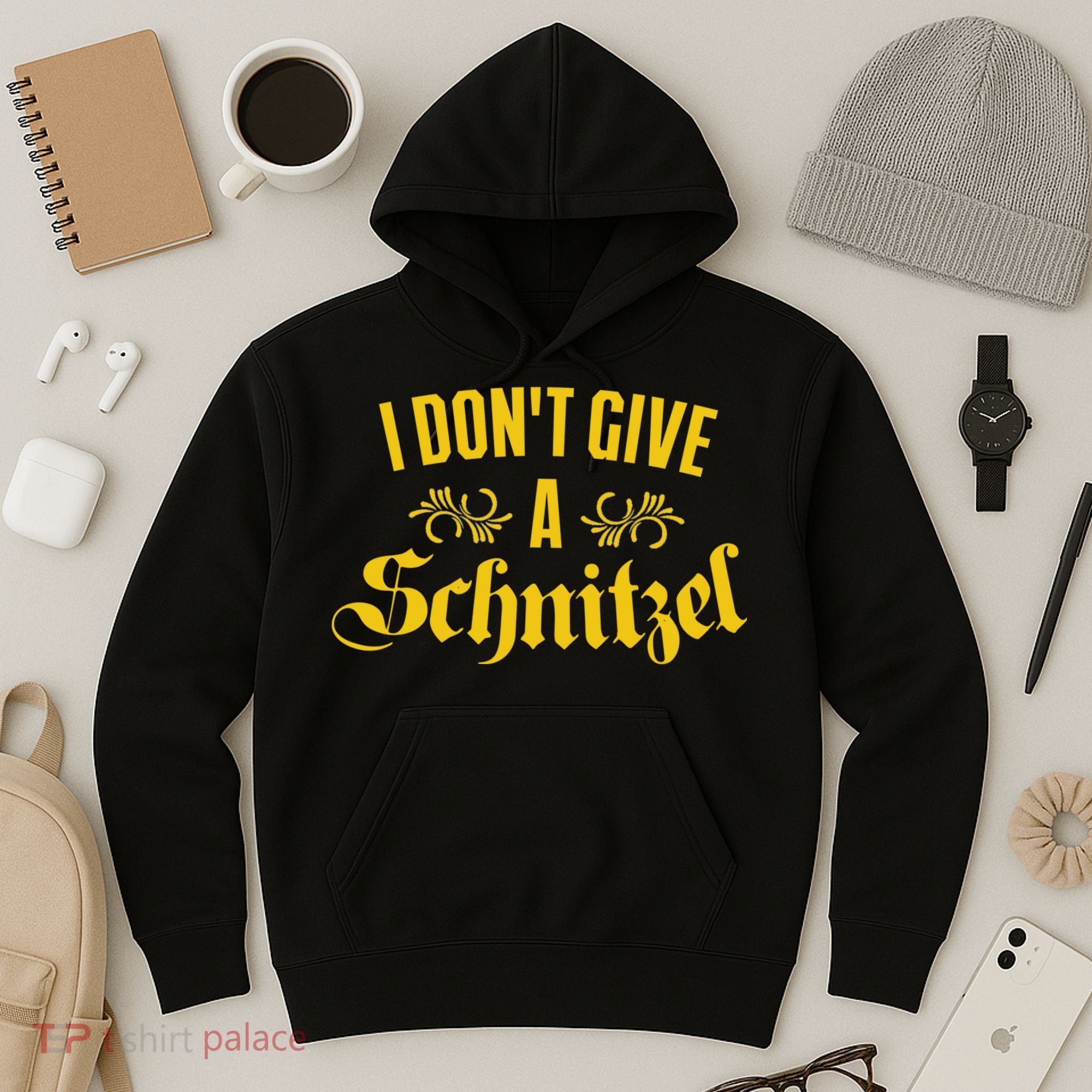 Oktoberfest I Don't Give A Schnitzel German Flag Hoodie