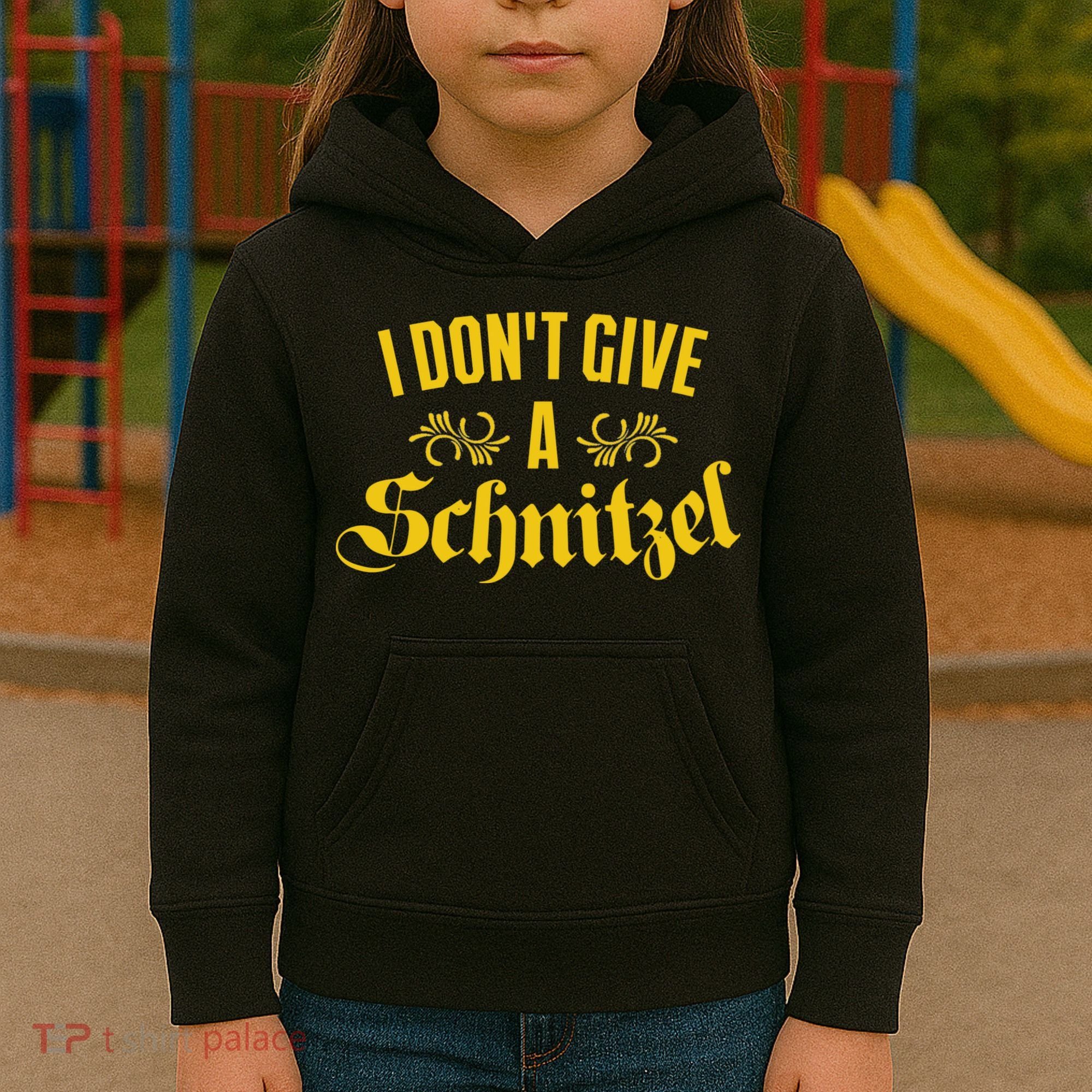Oktoberfest I Don't Give A Schnitzel German Flag Kids Hoodie