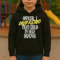 Officer I Drop Kicked That Child In Self Defense Apparel Kids Hoodie thumb 3