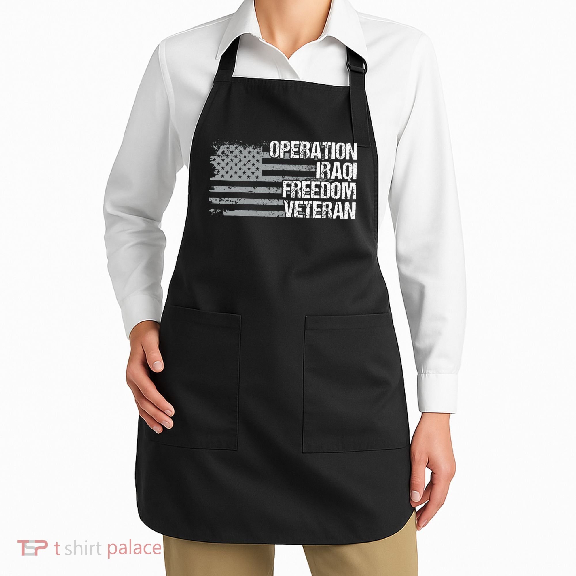 Operation Iraqi Freedom Dad Grandpa Us Flag Oif Veteran Apron