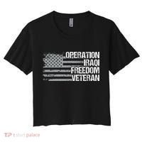 Operation Iraqi Freedom Dad Grandpa Us Flag Oif Veteran Women's Crop Top Tee thumb 0