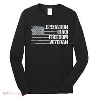 Operation Iraqi Freedom Dad Grandpa Us Flag Long Sleeve Shirt thumb 0