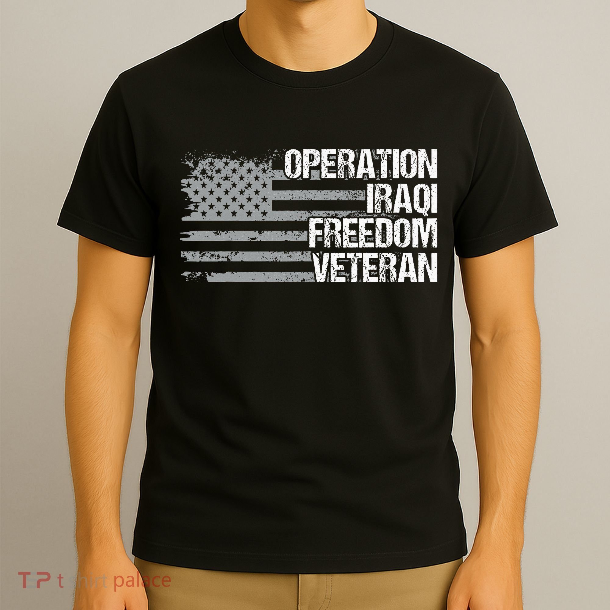 Operation Iraqi Freedom Dad Grandpa Us Flag T-Shirt