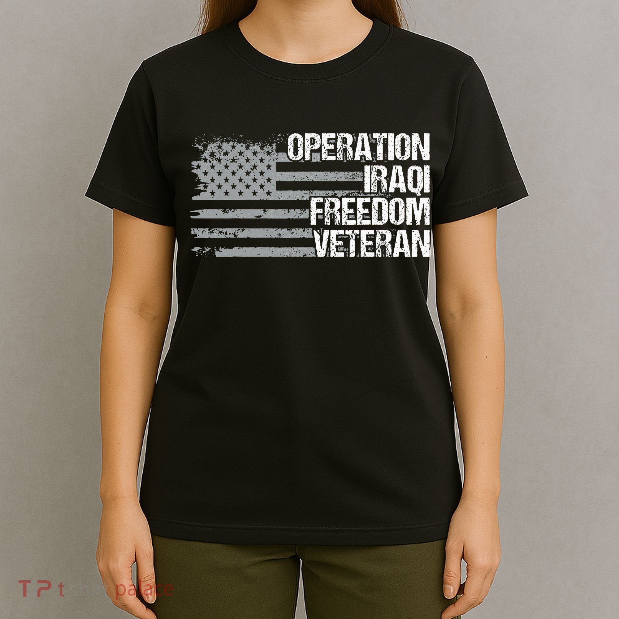Operation Iraqi Freedom Dad Grandpa Us Flag T-Shirt