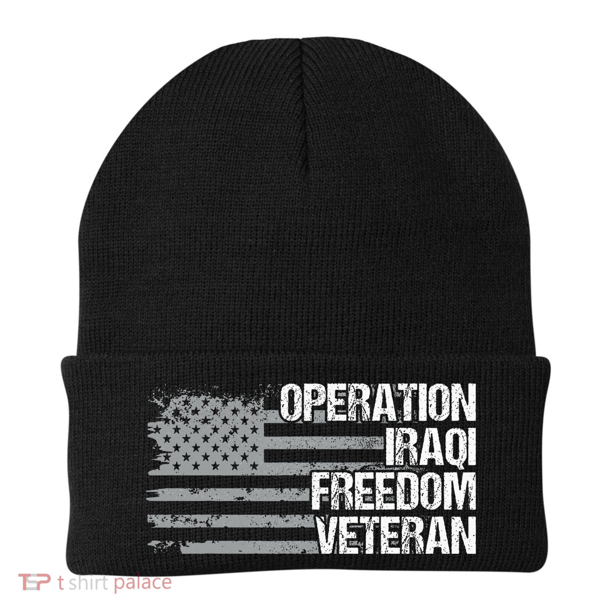 Operation Iraqi Freedom Dad Grandpa Us Flag Beanie