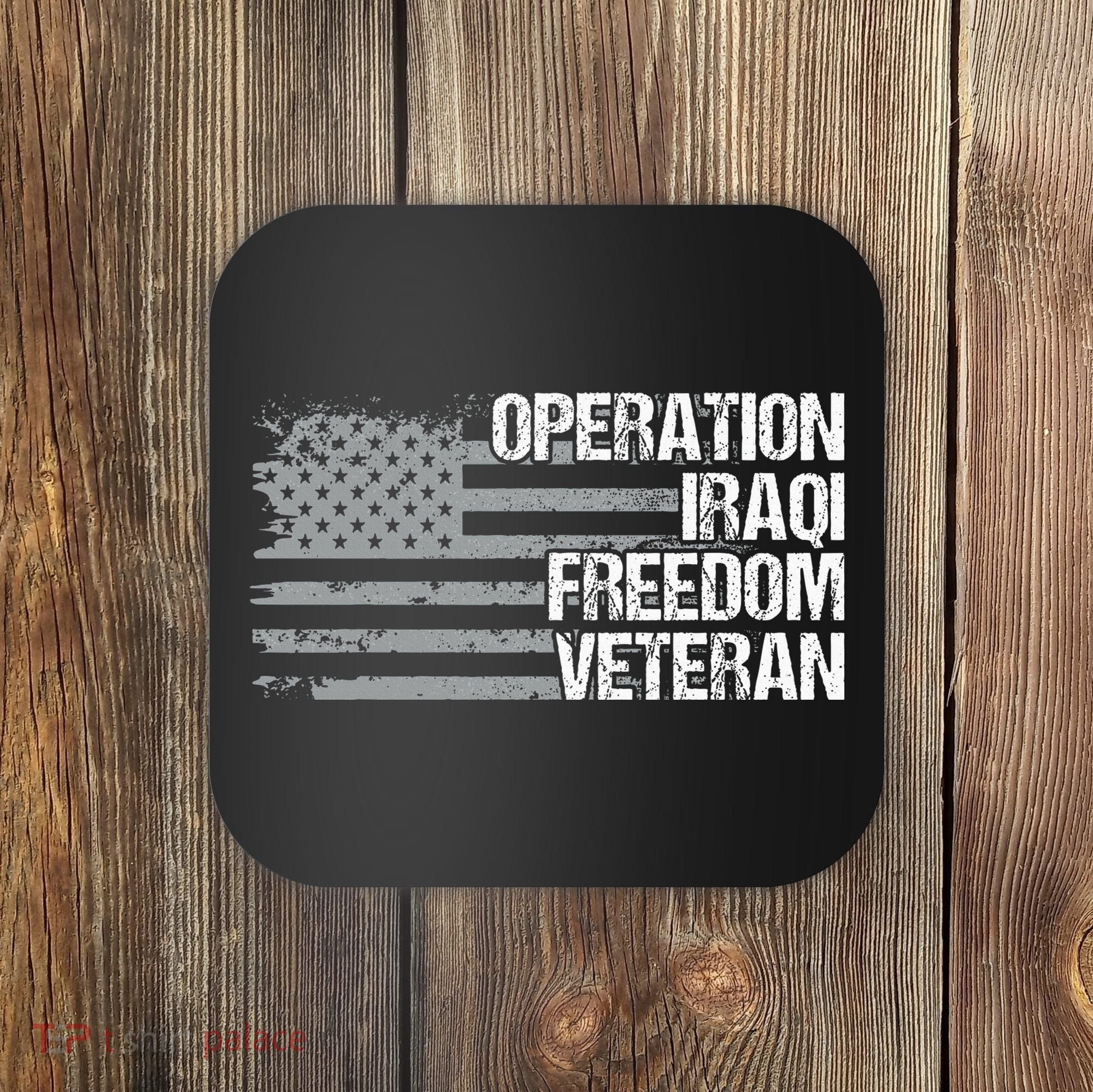 Operation Iraqi Freedom Dad Grandpa Us Flag Coaster