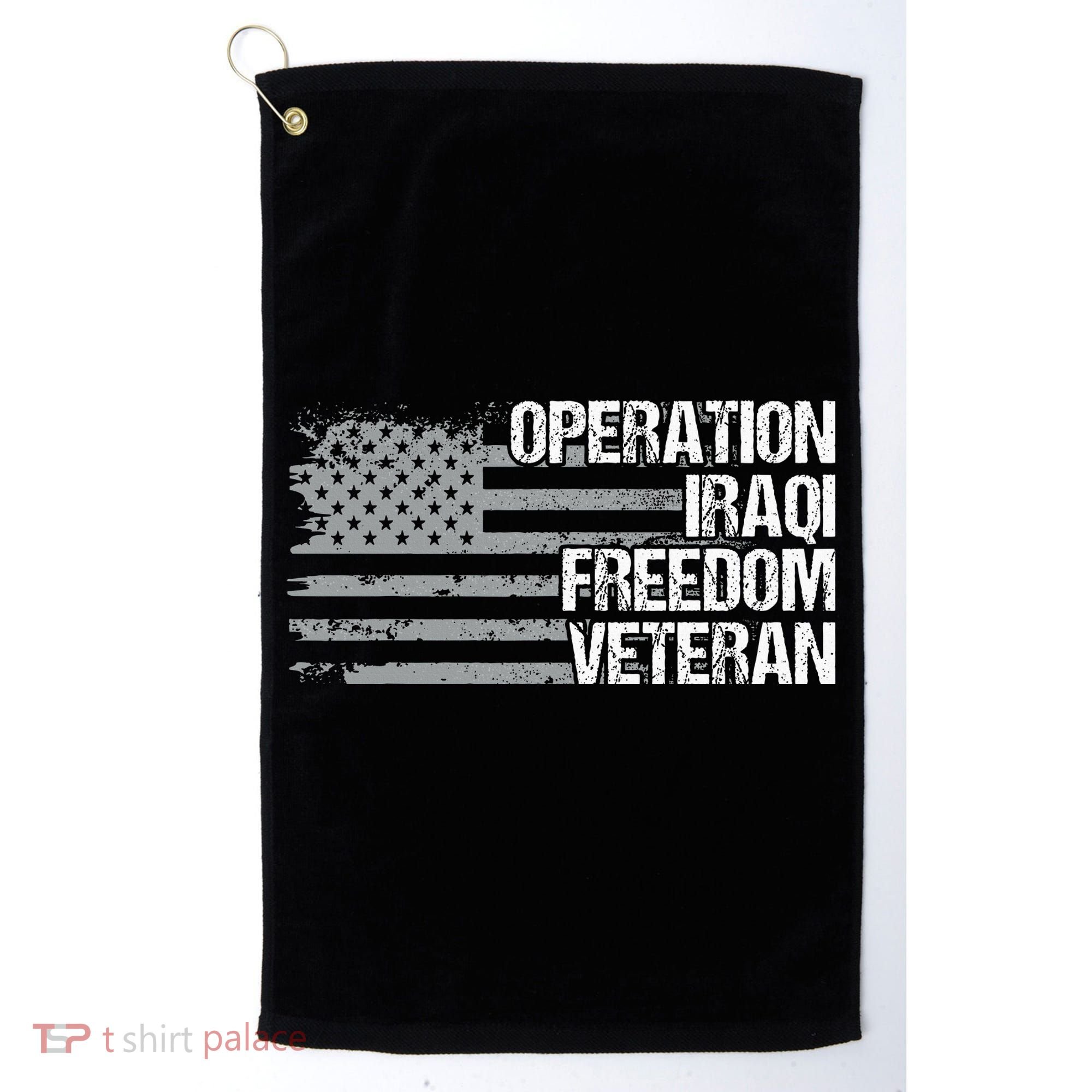 Operation Iraqi Freedom Dad Grandpa Us Flag Golf Towel