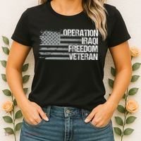 Operation Iraqi Freedom Dad Grandpa Us Flag Women's T-Shirt thumb 2