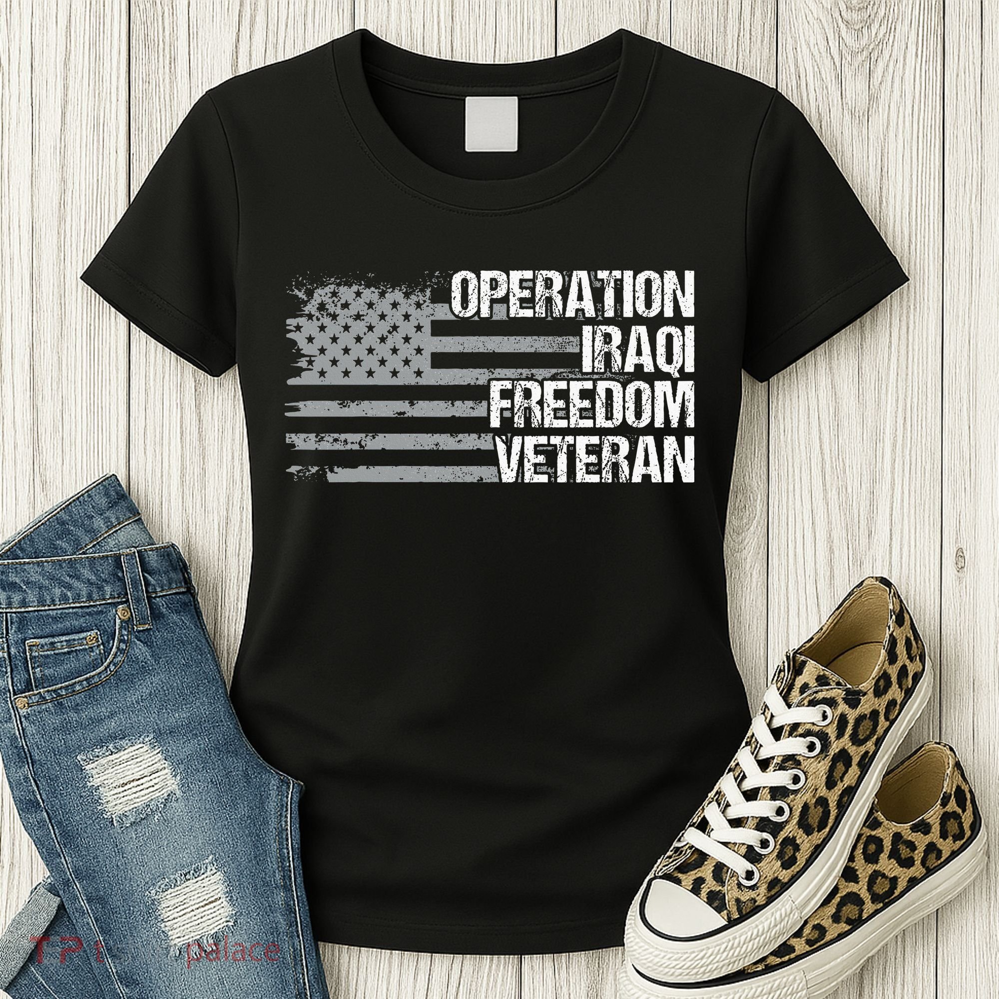 Operation Iraqi Freedom Dad Grandpa Us Flag Women's T-Shirt