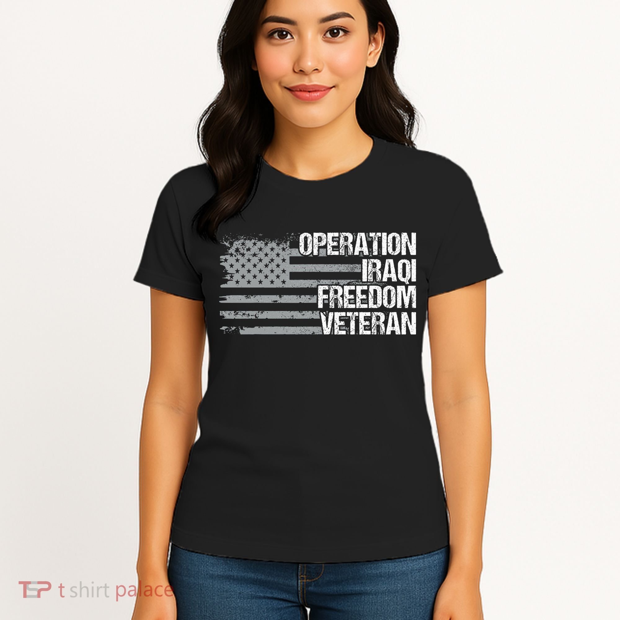 Operation Iraqi Freedom Dad Grandpa Us Flag Women's T-Shirt