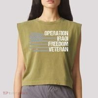 Operation Iraqi Freedom Dad Grandpa Us Flag Garment-Dyed Women's Muscle Tee thumb 2