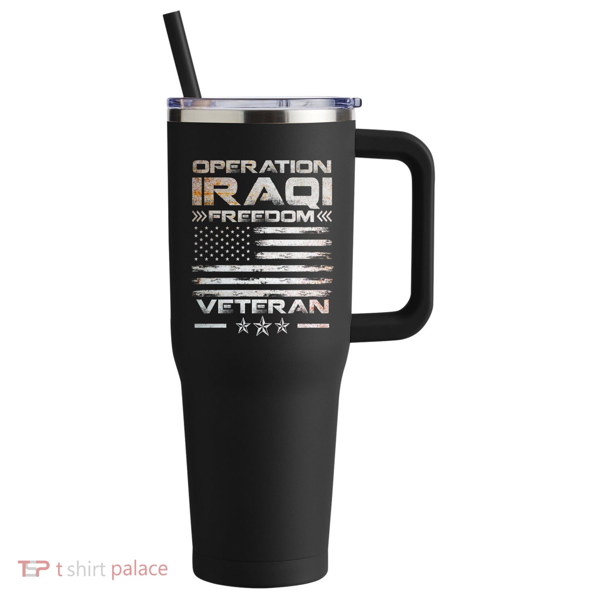 Operation Iraqi Freedom Gift Oif Veteran Gift 40oz Vacuum Insulated Stainless Steel Travel Tumbler