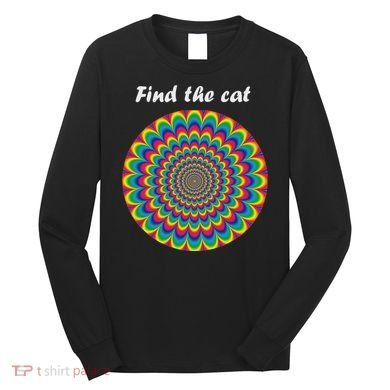 Optical Illusion Find The Cat Long Sleeve Shirt