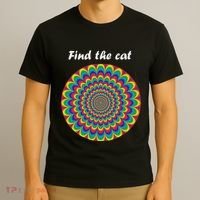 Optical Illusion Find The Cat T-Shirt thumb 3
