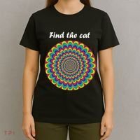 Optical Illusion Find The Cat T-Shirt thumb 4