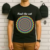 Optical Illusion Find The Cat T-Shirt thumb 6