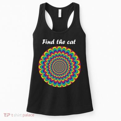 Optical Illusion Find The Cat Women's Tank Top