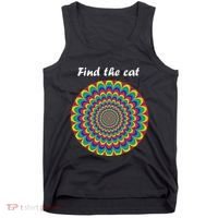 Optical Illusion Find The Cat Tank Top thumb 0