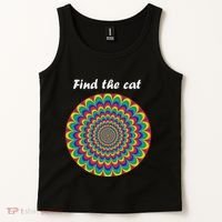 Optical Illusion Find The Cat Tank Top thumb 2