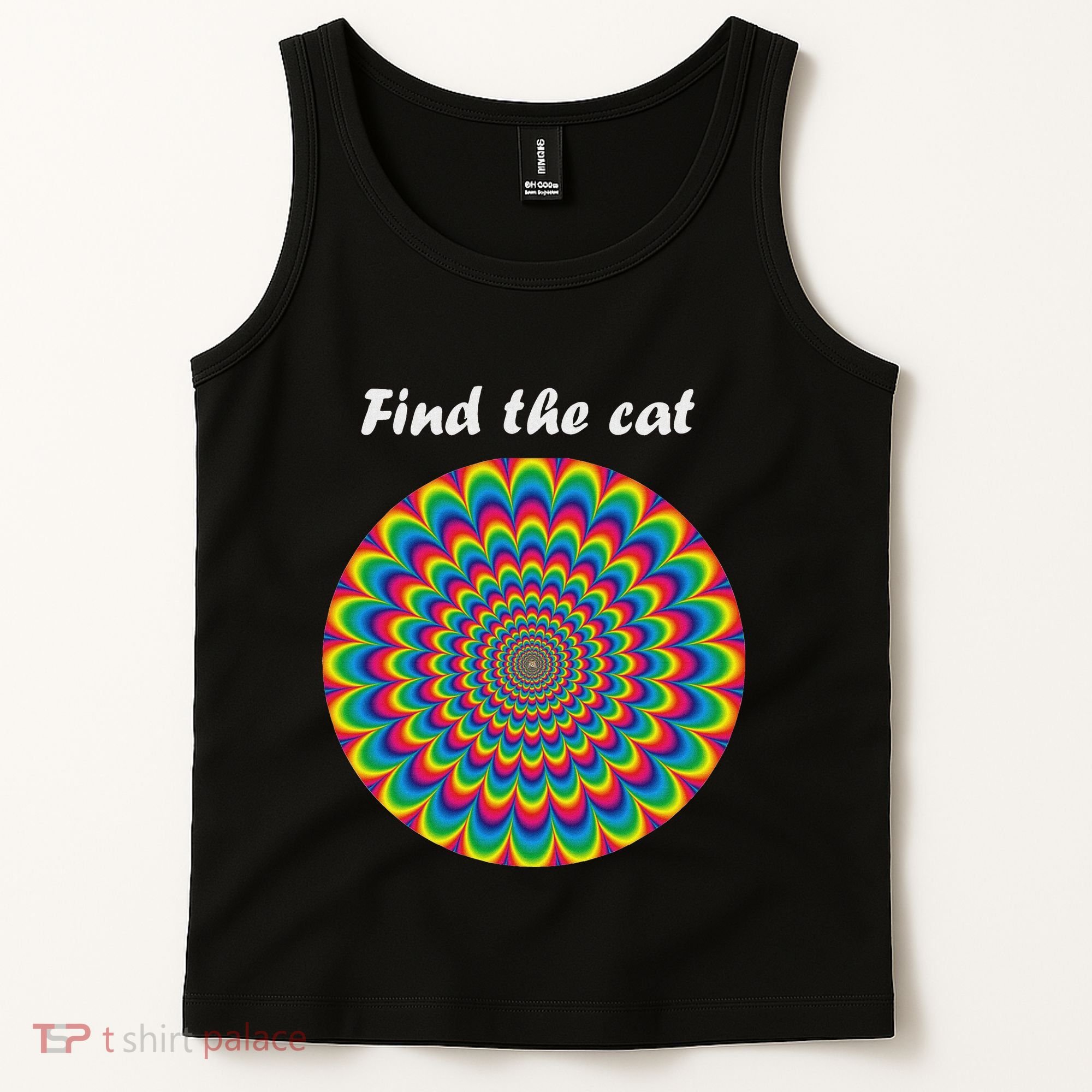 Optical Illusion Find The Cat Tank Top