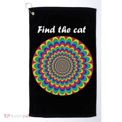 Optical Illusion Find The Cat Golf Towel