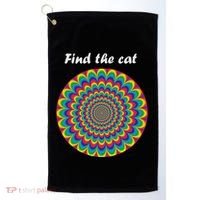Optical Illusion Find The Cat Golf Towel thumb 0