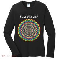 Optical Illusion Find The Cat Women's Long Sleeve Shirt thumb 0
