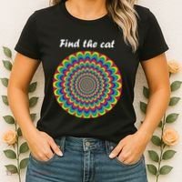 Optical Illusion Find The Cat Women's T-Shirt thumb 2