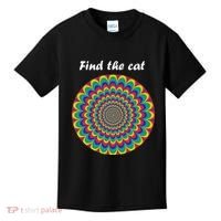 Optical Illusion Find The Cat Kids T-Shirt thumb 0