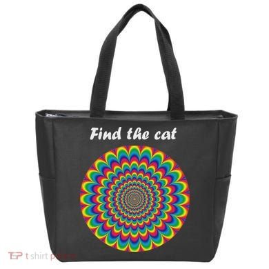 Optical Illusion Find The Cat Tote Bag