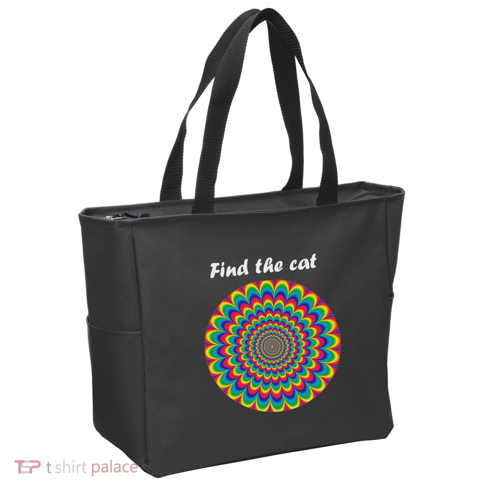 Optical Illusion Find The Cat Tote Bag