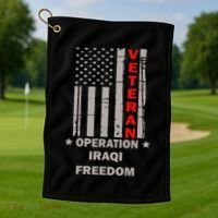 Operation Iraqi Freedom Veteran Golf Towel thumb 1