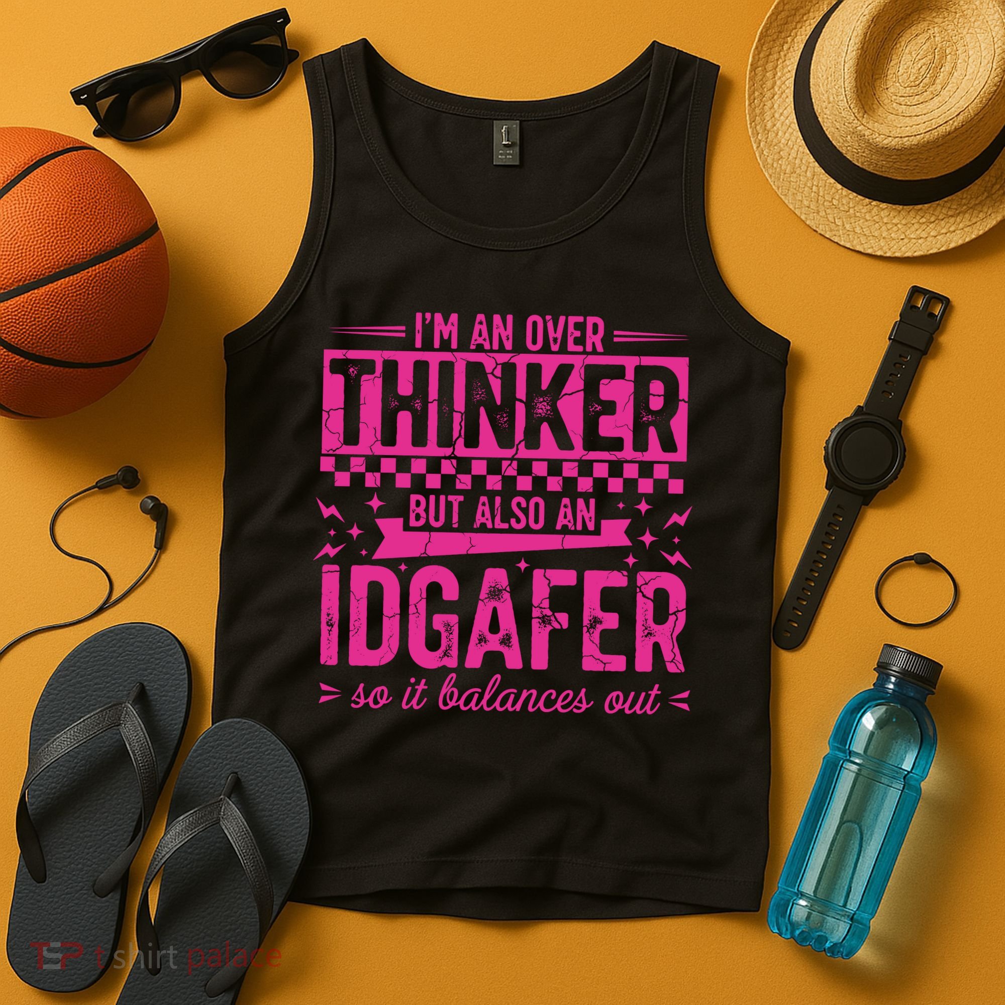 Overthinker IDGAFER Funny Sarcast Tank Top