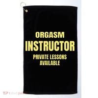 Orgasm Instructor Funny Gag Gift Golf Towel thumb 0