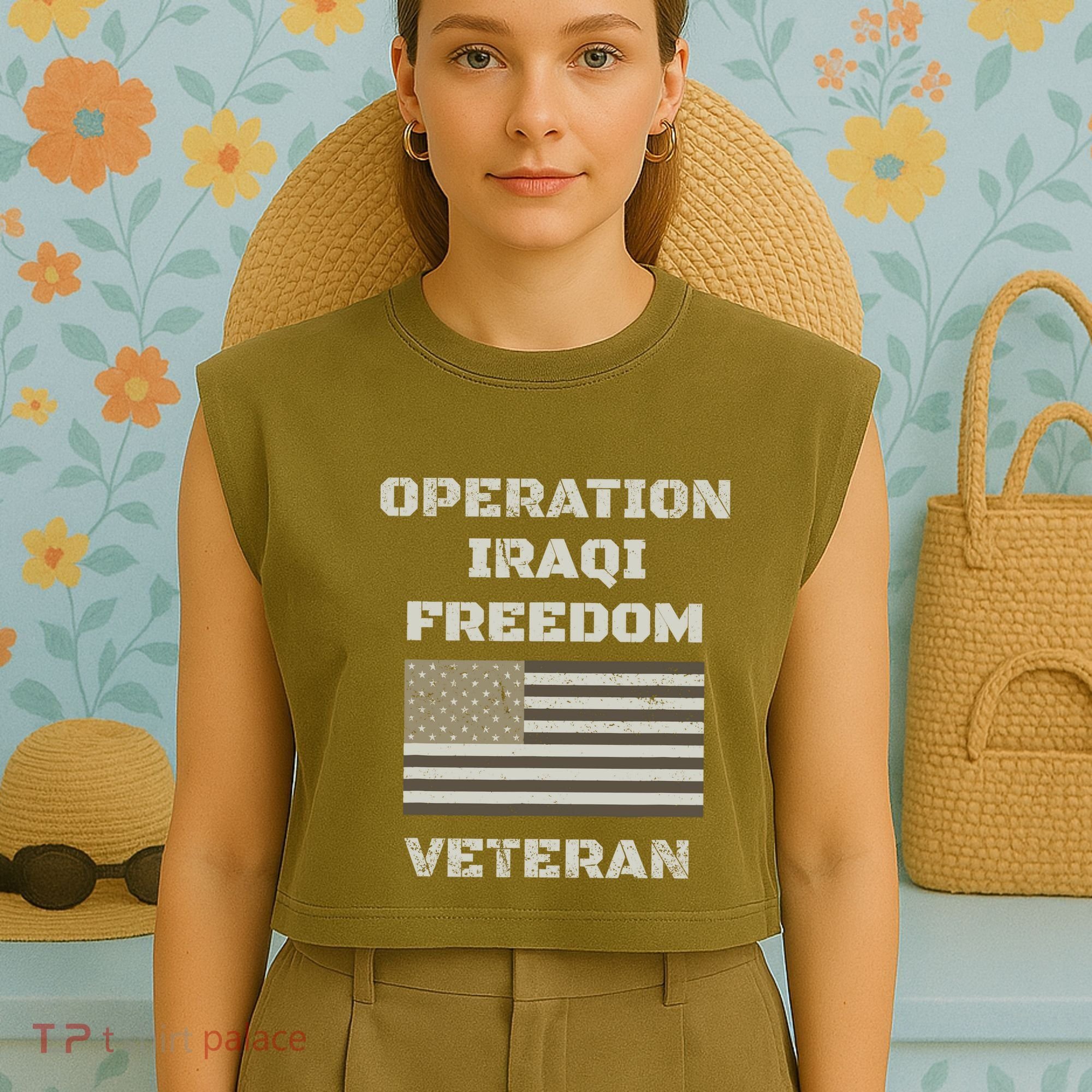 Operation Iraqi Freedom | Oif Veteran Garment-Dyed Women's Muscle Tee
