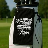 Once I Get An Attitude Funny Golf Towel thumb 2