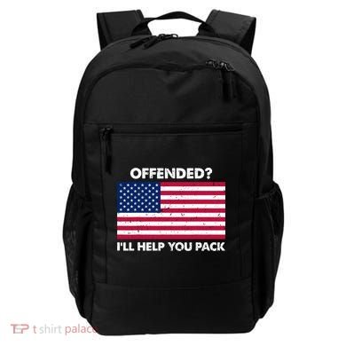 Offended? I'll Help You Pack Patriotic USA Flag Backpack