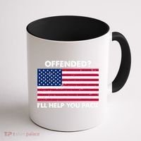 Offended? I'll Help You Pack Patriotic USA Flag Coffee Mug thumb 1