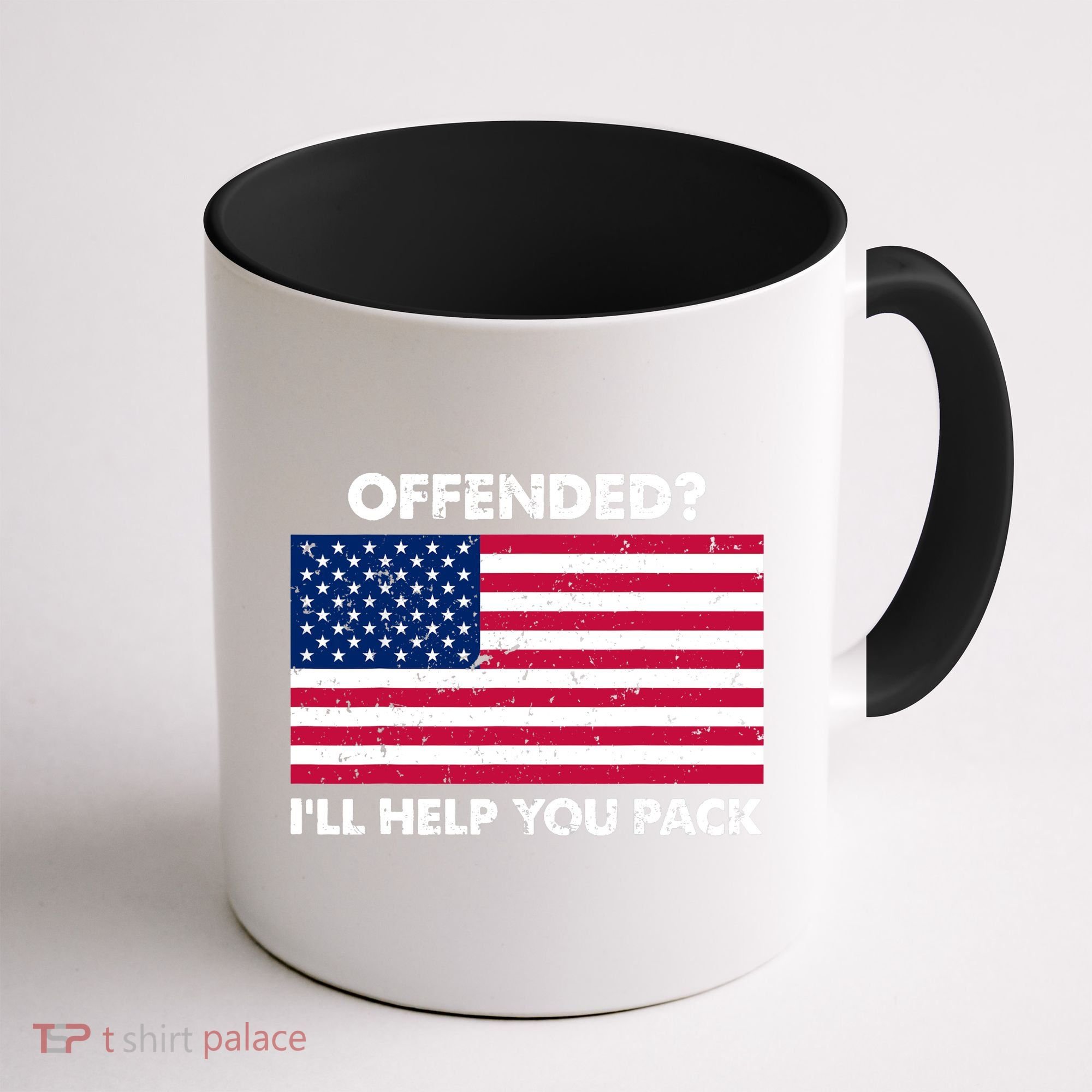 Offended? I'll Help You Pack Patriotic USA Flag Coffee Mug