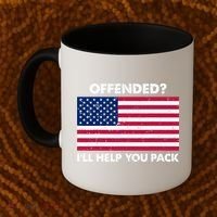 Offended? I'll Help You Pack Patriotic USA Flag Coffee Mug thumb 2