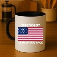 Offended? I'll Help You Pack Patriotic USA Flag Coffee Mug thumb 4